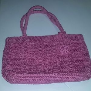 The sak crochet pink purse